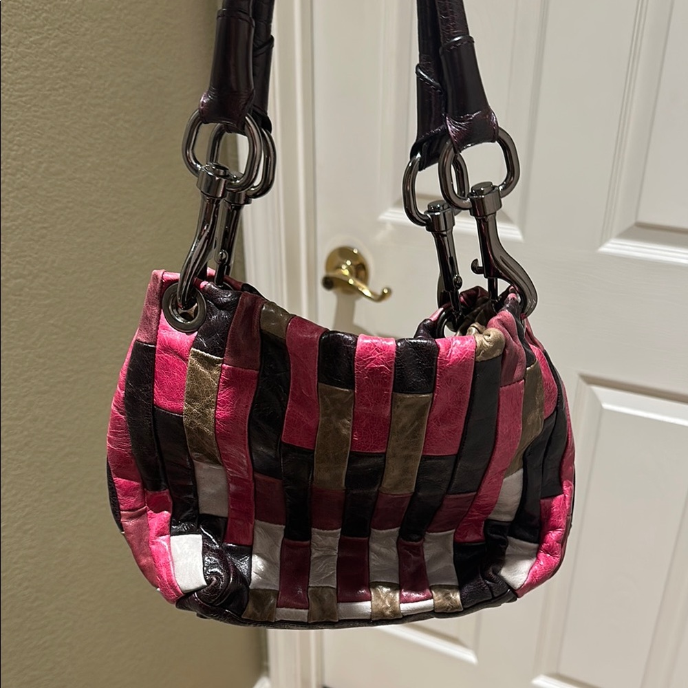 Abro genuine leather Pink and Brown Women's Bag made in Romania